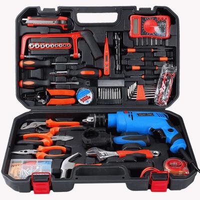 China Household CRV Machine Tool Hand Kit Box Mechanic Sets Combo Suits With Car Impact Electric Drill for sale