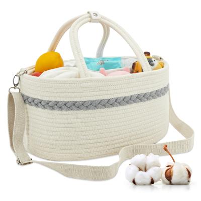 China Multifunctional Organizer With Handle Locker Baby Diaper Caddy Shower Gift Basket And Adjustable Shoulder Strap for sale