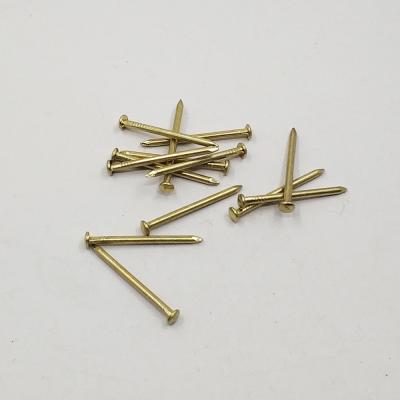 China Yellow Brass Plated Joint Head Round Bright Shank Iron Fastener Chinese Factory Steel Nails for sale