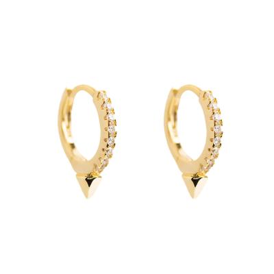 China Newest Trends 18k Gold Plated Spike Silver Huggies Earrings Jewelry Manufacturers Directory for sale