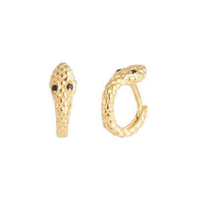 China FASHIONABLE 18k gold jewelry snake earrings women 925 silver clip on earrings snake gold huggie circle edgy earrings for sale