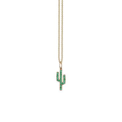 China Trendy Green Female Gold Necklace Women Cactus Fashion Thin Chains Necklaces for sale