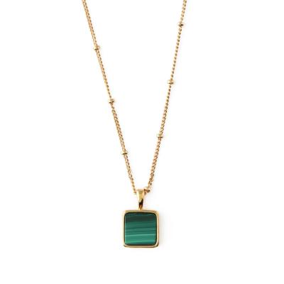 China FASHIONABLE High Quality Square Necklace Malachite Necklace Gold Silver Necklaces For Women for sale