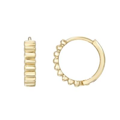 China Designer TRENDY Huggie Circle Earrings Classic Notched Gold Hoop Earrings Jewelry for sale