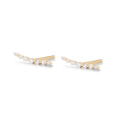 China TRENDY Sparkle Diamond Bar Stud Earrings Gold Earrings Shape Earrings Trend 2021 for sale