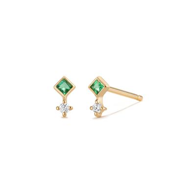 China Wholesale TRENDY Stud Earrings 14k Green Gold Plated Sterling Silver Stud Earrings Jewelry Earrings for sale