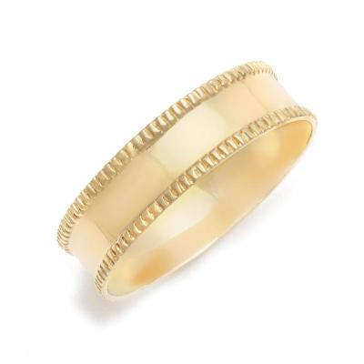 China Popular TRENDY Cigar Band Ring 14k Gold Vermeil Stacking Rings Medium Rings Silver Jewelry for sale