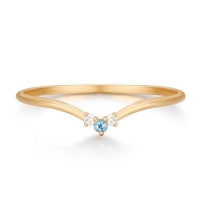 China FASHIONABLE Princess Curved Delicate Ring 925 Gemstone Ring 14k Sterling Silver Gold Ring for sale