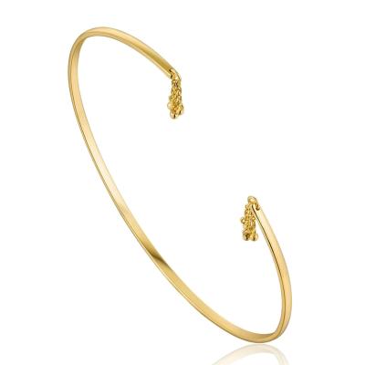 China TRENDY 14k Gold Tassel Cuff Bracelet Women Jewelry Silver Bangle Bracelet for sale