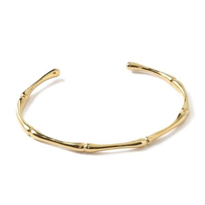 China FASHIONABLE Handmade Silver Bamboo Bangle Bracelets Womens Jewelry 18k Gold Bangle for sale