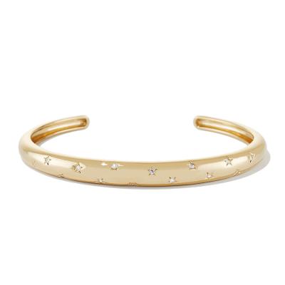 China Alibaba wholesale 925 silver gold star jewelry FASHIONABLE dome cuff bangle women bracelet for sale