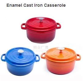 China Cast Iron Enameled Cookware/Enamel Cast Iron Casserole/Round Enamel Pots for sale