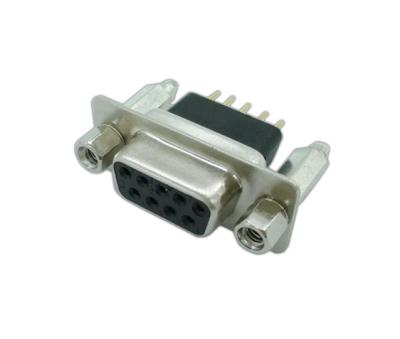 China Brass Straight Dip D-sub HDB9pin VGA9P Female Connector With Rivet Lock for sale