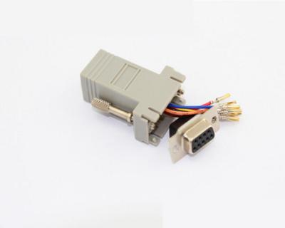 China PCB RS232 Dsub DB 9pin VGA Serial Port Female To RJ45 Adapter Network Computer Modular Connector for sale