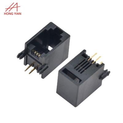 China Plastic PCB Shell Female Connector RJ45 RJ45 Modular Jack 6p6c Network Port RJ11 Socket Plug Adapter for sale