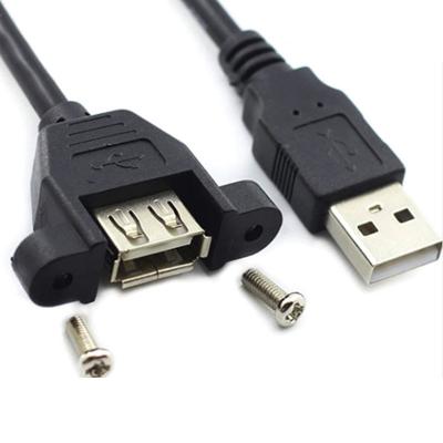 China Custom Mount USB 2.0 Cable A Male To A Female Panel Mount Extension Cable for sale