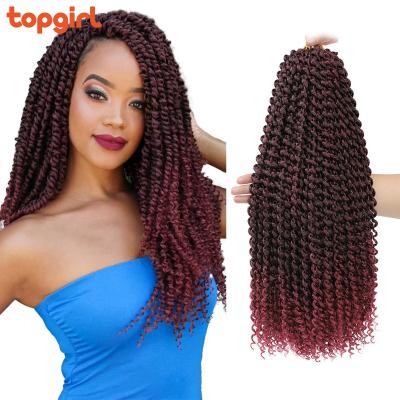 China Wholesale 18Inch V-Tip Hair Passion Crochet Braids Ombre Brown Hair Passion Twist Crochet Hair Synthetic Braiding Hair Extension For Black Women for sale