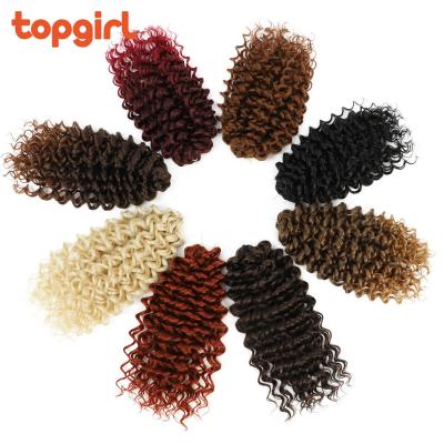 China Wholesale Afro Curl Hair V-Tip 22 Inch 18 Inch Ombre Blonde Synthetic Twist Braids Kinky Curly Hair Extensions Crochet Hair For Black Women for sale