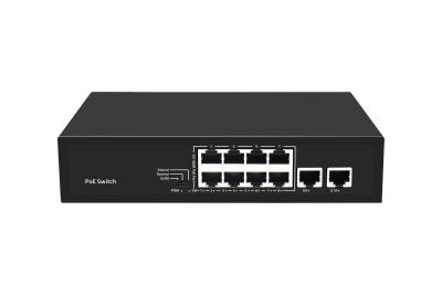 China 100M POE Switch Gigabit 8 Port Ethernet 2 Uplink Oem for sale