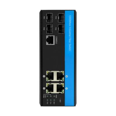 中国 産業用ギガビット管理4 SFP 4 rj45 光ファイバースイッチ IEEE 802.3x 12V 24V 販売のため