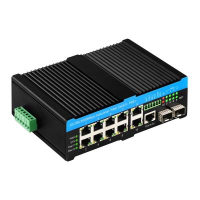 中国 90w 10/100/1000M インダストリアル 2SFP 8RJ45 POE マネージドギガビット硬化エスネットスイッチ 販売のため