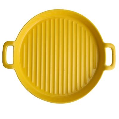 China Double-winged Dish Sustainable Ceramic Netflix Round Pizza Dish Pizza Baking Oven Dishes Baking Dish Baking Dish For Microwave for sale