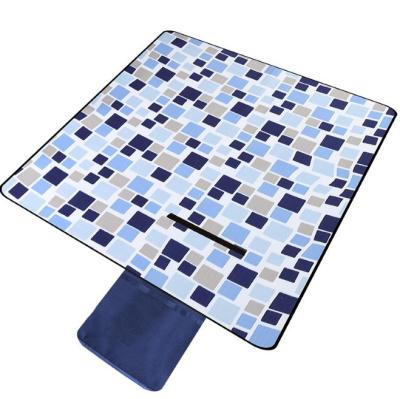 China Travel Hiking Daily Used 200*200cm Fleece Navy Blue Picnic Throw Blanket Hot Selling for sale