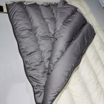 China Pancake Style Travel Nylon Goose Down Comforter Blanket Sleeping Bag For Camping for sale