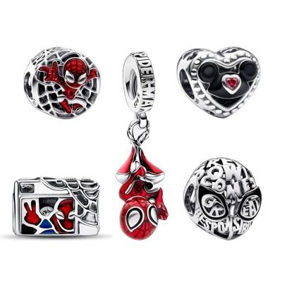 China CLASSIC Pandoraer Charm 925 Sterling Silver Spiderman Hero Charm 2023 Beads New For Original Bracelets DIY Opening For Women Men for sale