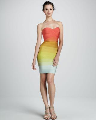 China Attractive Multi Color Bandage Dress , Bodycon Wrap Dress For Holiday for sale