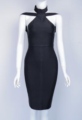 China Beautiful Hang Neck Halter Bandage Dress OEM / ODM Available  for sale