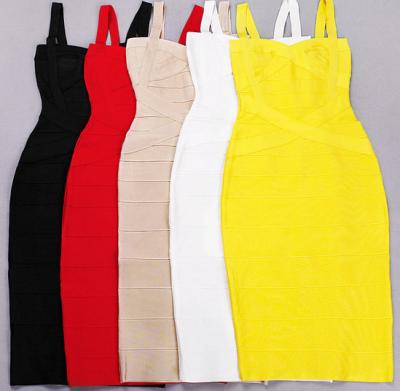 China Multi Color Cross Spaghetti Strap Bandage Dress Sleeveless For Party for sale