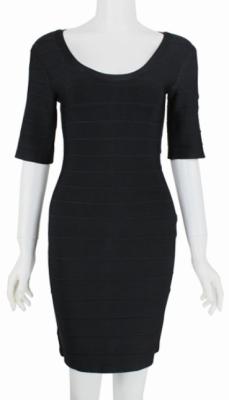 China Beautiful Half Sleeve Bandage Dress , Tight Black Dress With Sleeves for sale