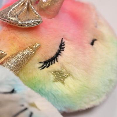 China Fashion Trend New Product Hot Indoor Slipper for Women Kids Children Plush Unicorn Slippers for sale