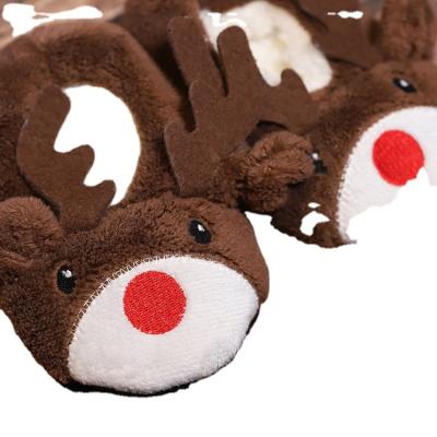 China Fashion Trend Whosale Cute Fuzzy Christmas Santa Claus Warm Soft Indoor Slippers for sale