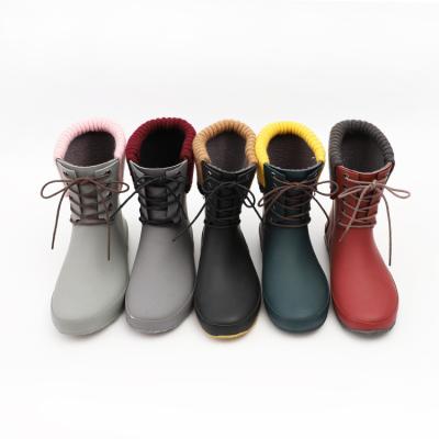 China Anti-Smell Non-slip Waterproof Rain Shoes Men Fashion Plush Rain Boots Adult Low Top Protective Water Work Shoes Wholesale for sale