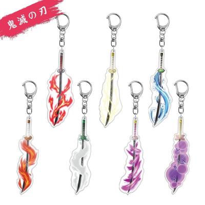 China Fans Souvenir Japanese Kobe Anime Cartoon Demon Slayer Kimetsu No Yaiba Sword Weapon Acrylic Katana Sword Backpack Pendant Tanjiro Kamado Nichirin for sale