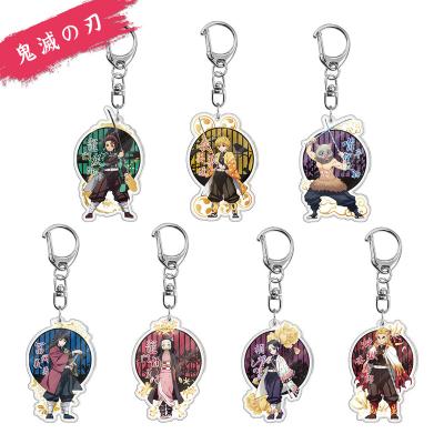 China Fans Hot Anime Kobe Souvenir Japan Demon Slayer Kimetsu No Yaiba Character Name Tanjiro Kamado Acrylic Backpack Pendant Key Chain For Student Gift for sale