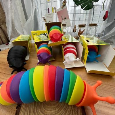 China Easy For Retailer Wholesaler Store Wholesale Price Tiktok 3D Flexible Twist Release Stress Toy Stress Relief Bendable Worm Articulated Snails Finger Sensory Ingot for sale