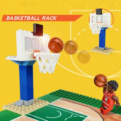 China DIY TOY Hot Sale Compatible Basketball Court Basketball Stands NBA Players Jordan Figure Minifig Building Block Sets For Kid Gift Toy for sale