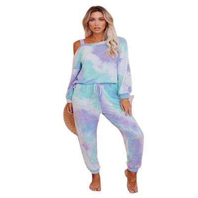 China OTHERS 2021 Logo Women Strapless Tie Dye Custom Made Plus Size Pajamas Women's Sleepwear for sale