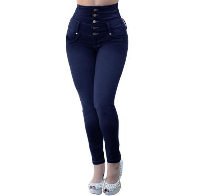 China 2021 QUICK DRY Slim Jeans For Women High Waisted Skinny Denim Pencil Blue Jeans Stretch Pants Woman Trousers for sale