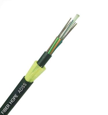 China Aerial factory price 12 48 96 144 single core mode G.652D adss 24 core aerial fiber optic cable for sale