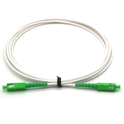 China Fiber Optic Jumper SCAPC White 2m Fiber Optic Patch Cord Telecommunication FTTH Fiber Cable 3.0mm G657A2 1.5m for sale