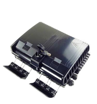 China Wall mount; Indoor Outdoor Pole Mount FTTH Fiber Optic Distribution Box Junction 16 Core PC ABS Black Fiber Termination Box for sale