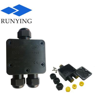 China Indoor/Outdoor Waterproof Plastic PC Terminal 3 Way IP68 Connecting Cable Junction Box With Wire Connectors for sale