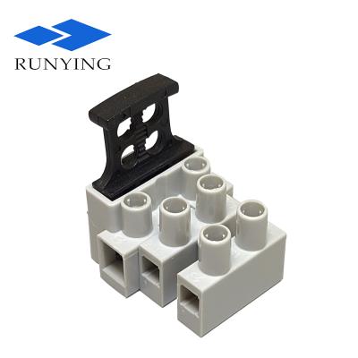 China square EU 2.5-4 standard fused terminals PA66 plastic electrical brass 1/2/3/4/5 pin wire connector with fuse carrier for sale