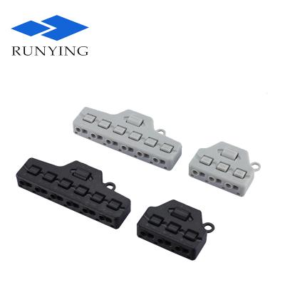 China LED Lighting Insulated 1In 6 Wire Multi-Pole Splicing Connectors Out Of Push In Cable Slot Connector For Led Lighting for sale