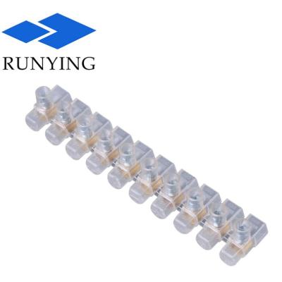 China audio & Clear Visual PC Wire Connector Flame Retardant 10 Post Parallel Electrical Terminal Block Screw Terminal Strip for sale