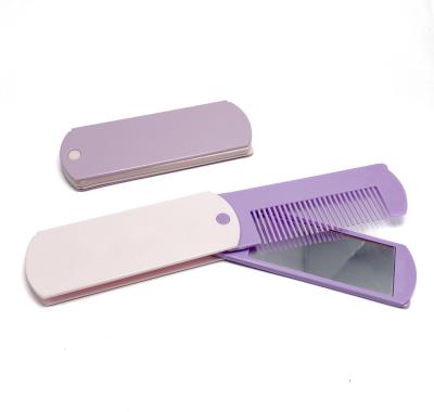 China Pocket mirror Two-in-one brush and mirror kit, compact comb for pocket, cute mirror and brush for kid for sale